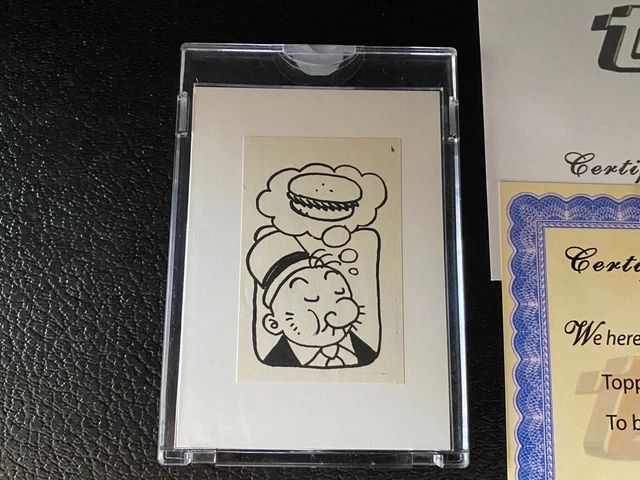 1960 Topps Popeye Tattoos Wimpy B&W Paper Proof Topps Vault Tattoo Card 1960s