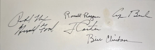 Rare Autographed Nixon,Ford,Reagan,Carter,Bush,Clinton