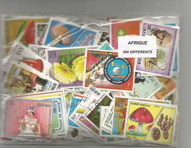 Lot 500 timbres d'Afrique