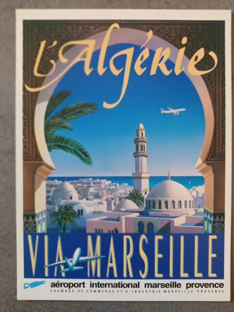 (CP096) Carte affiche Illustrateur L'Algérie via Marseille