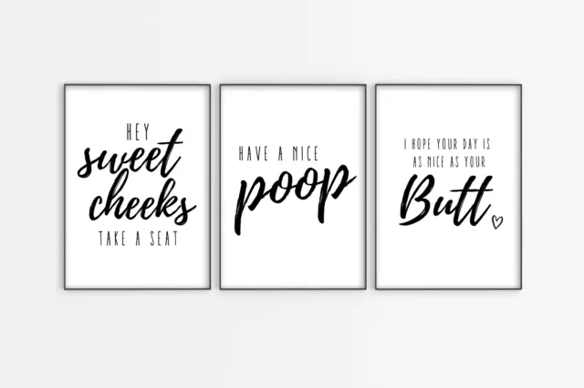 Bathroom Art Prints Minimalist Wall Funny Poster Toilet Humour Home Pictures