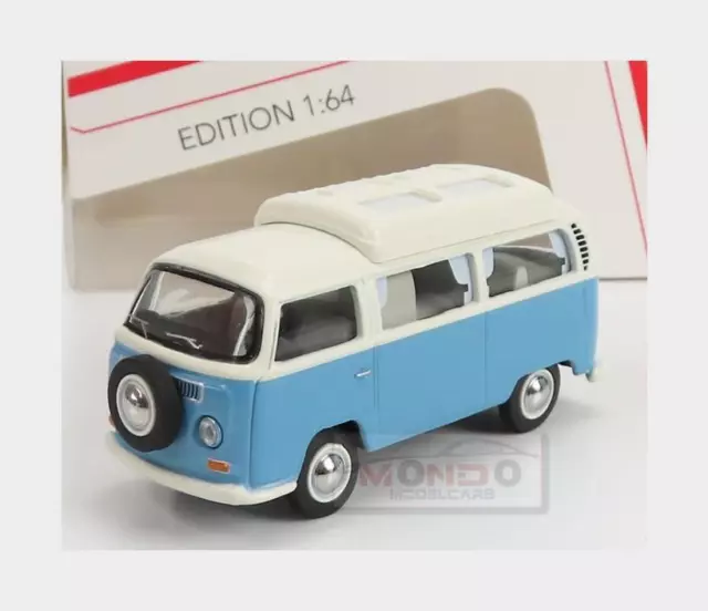 1:64 SCHUCO Volkswagen T2 Minibus Camper 1962 Light Blue White 452030400 Model