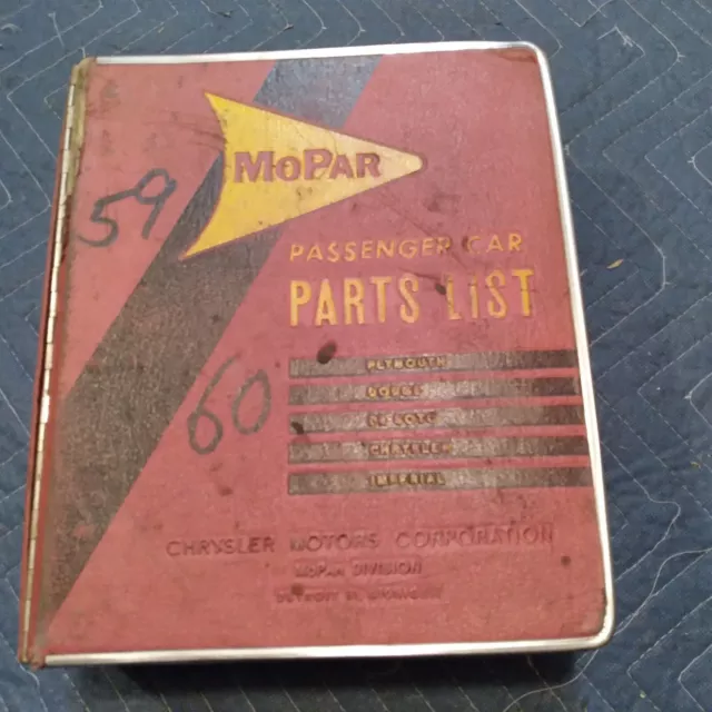 Mopar 1959-1960 Dealer Parts Catalog Orig Dodge Chrysler Plymouth List Book