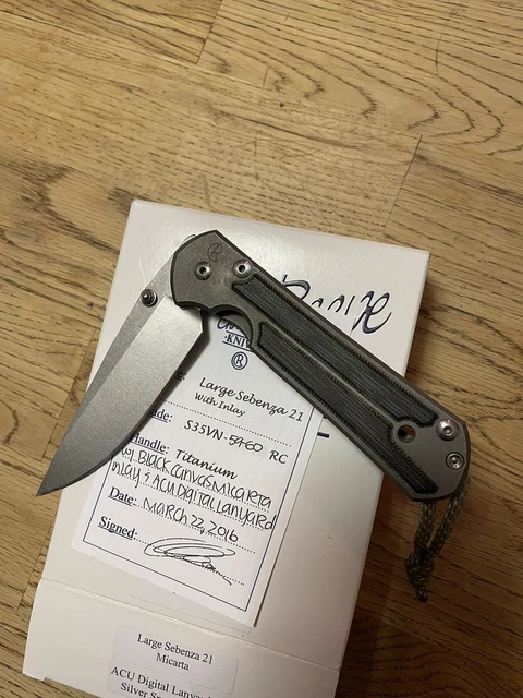 Chris Reeve Knives Large Sebenza 21 Micarta Inlay Drop Point