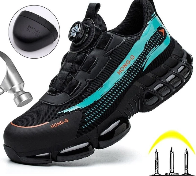Baskets de travail à bouton rotatif pour hommes, chaussures Parker en acier, bot