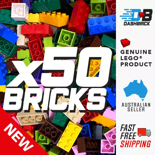 50x Genuine LEGO® Building BRICKS - 2x4, 2x3, 2x2 [3001, 3002, 3003] BRAND NEW