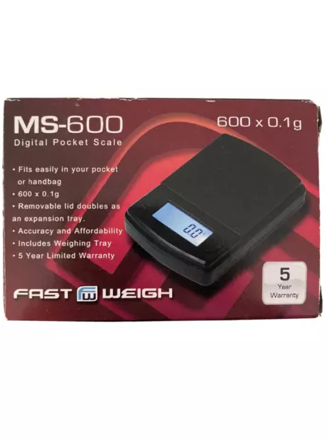 Fast Weigh~MS-600 Digital Pocket SCALE ~mini Size~600 x 0.1g weighing TRAY