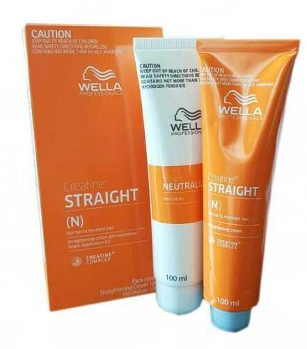 Crema alisadora capilar WELLA STRAIGHT(N) con sistema recto permanente 100+100 ml