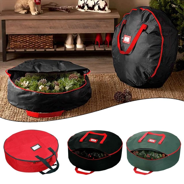 Borsa portaoggetti contenitore corona natalizia 90*20 cm ghirlanda ornamenti