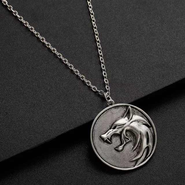 Witcher Netflix Wolf head Medallion Necklace Stainless Steel Jewellery Pendant