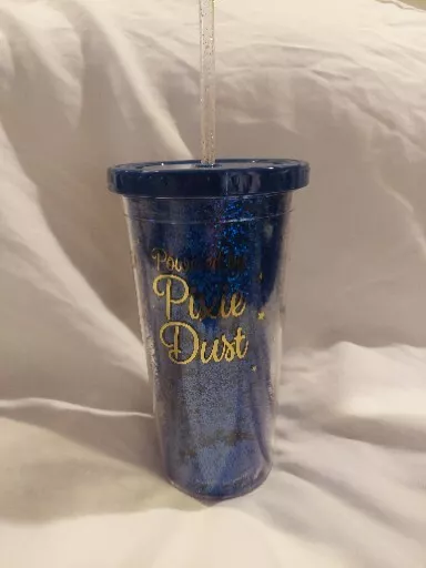 Disney Parks Peter Pan Powered by Pixie Dust Tumbler Glitter Sparkles