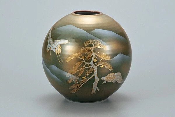 Lot De 3 Vases Japonais En Porcelaine, Décor Carpes Koï – Céramique Asiatique