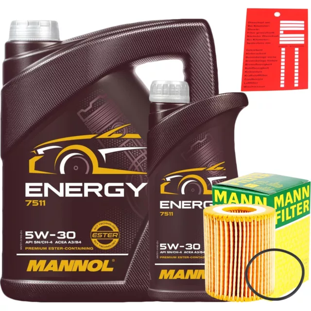 MANN ÖLFILTER + 6L 5W-30 MOTORÖL MANNOL ENERGY ÖL für FORD WSS-M2C913-B 5W30