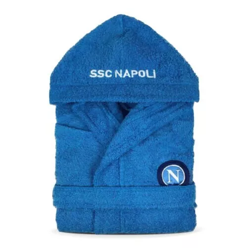 Peignoir de Bain Éponge Enfant SSC Napoli Officiel Idée Cadeau Foot 100% Coton