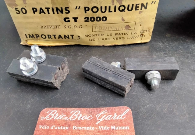 Paire De Patins De Frein à Tringle Pour Vélo Ancien - Vintage, Occasion, Fabriqué En France