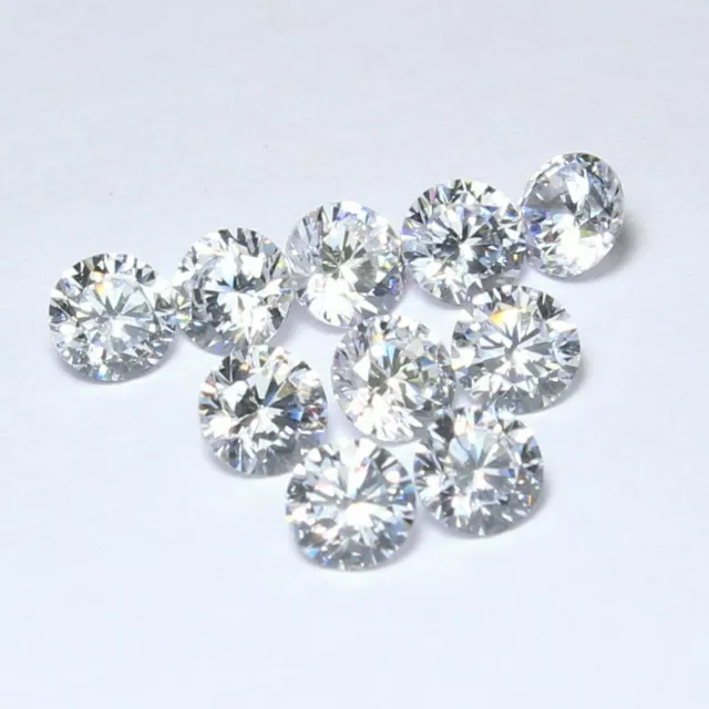 10 Pièces Lot 1.50 CT De Couleur VVS1 Brillant Blanc Desseré Diamant 3.3 MM Rond 3