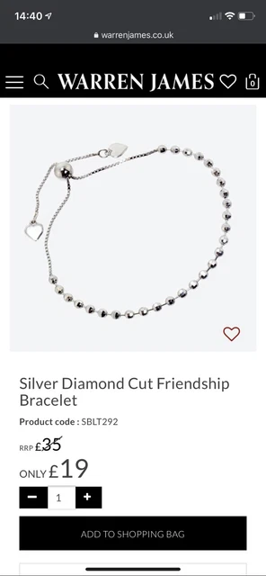 Warren james online sterling silver bracelet