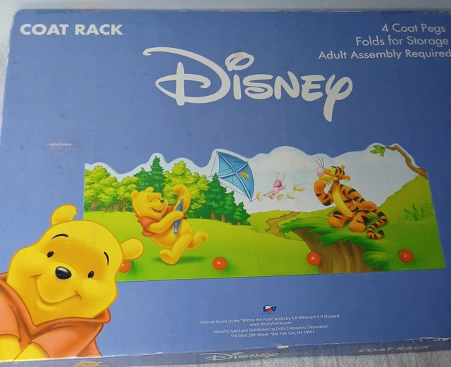 Disney WINNIE THE POOH storage rack coat 4 peg jacket child nursery decor 2004