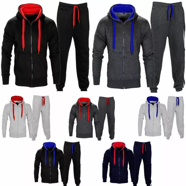 Kids Tracksuit Boys Girls Fleece Hoody Top & Bottoms Casual Gym Jogging Joggers