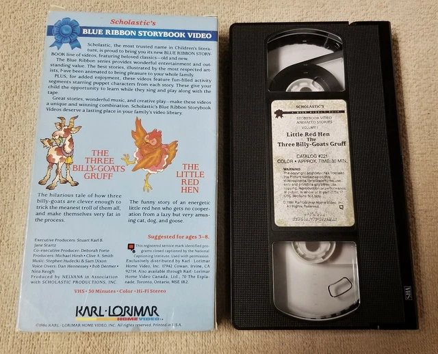 Vhs Ribbon SCHOLASTIC BLUE RIBBON STORYBOOK Vhs Video Tape 1986 Little Red Hen 3 ...