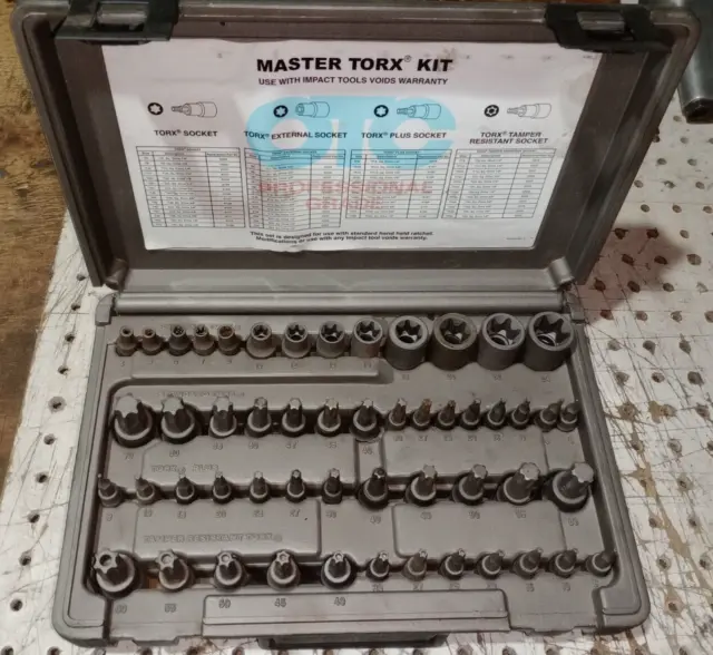 Otc 5900A Professional Grade Master Torx Etorx Tamper Plus Socket Set Case Used