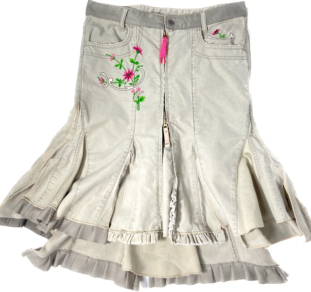 Jupe Beige Déstructurée Girbaud – Style Froufrou – Taille 40 – Occasion Excellent état