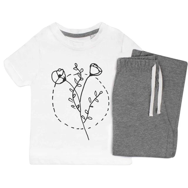 'Circle Poppies' Kids Nightwear / Pyjama Set (KP034513)