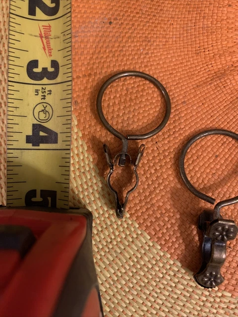 60 Vintage Metal Cafe Curtain Clips Rod Rings