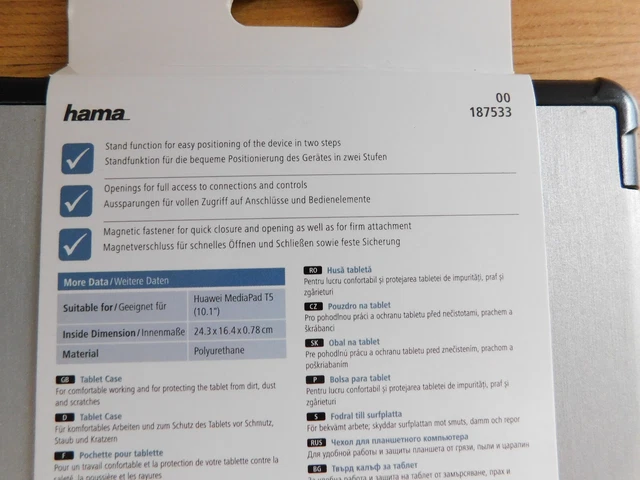 Hama Tablet Schutzhülle Cover Case für HUAWEI MediaPad T5, Silber/Grau 10.1 Zoll 5