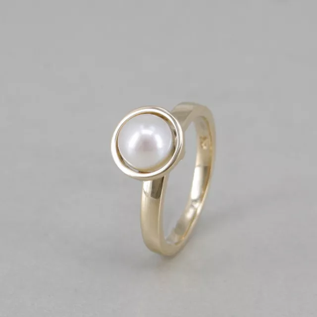 JETTE JOOP Ring in 750/18k Gelbgold, Zuchtperle Ø  ca. 6,5 mm  Gr. 54