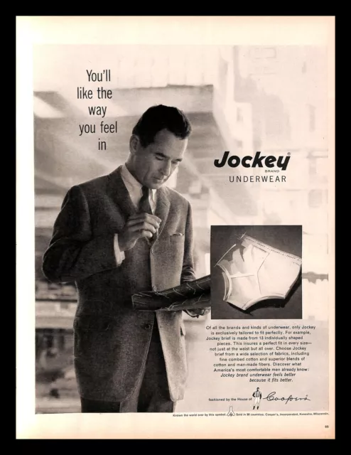1959 JOCKEY BRIEF Underwear Vintage PRINT AD Businessman Suit Work