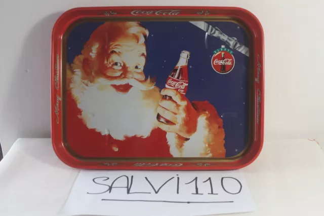 VASSOIO COCA COLA in Metallo - Vintage - Merry Christmas - Babbo Natale