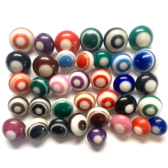 Great Collection of Antique China Bullseye Buttons Lots of Colors & Patterns