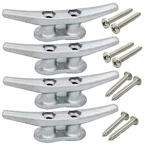 Boat Dock Cleats 4 inch - Hot Dipped Galvanized Boat Cleats, Rope Cleat, Anch...