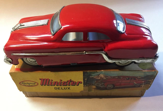 A toy car, Minister Delux Pontiac, Amar Toys, 1960s, painted in black sheet metal. Toys - Toys