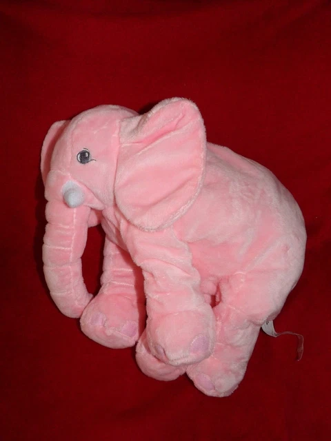 Doudou Peluche Gros Eléphant Rose TOY 34 CM X 30 CM
