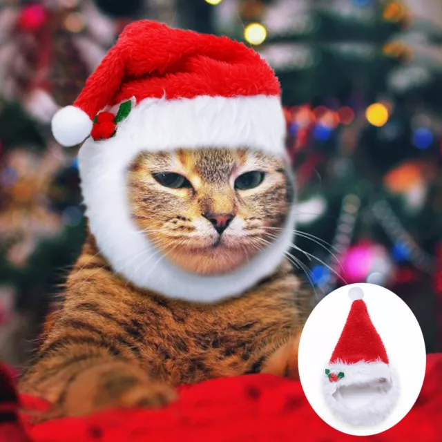 Christmas Hats for Dogs Pet Cat Xmas Red Holiday Costume Santa Hat Cap Outfit