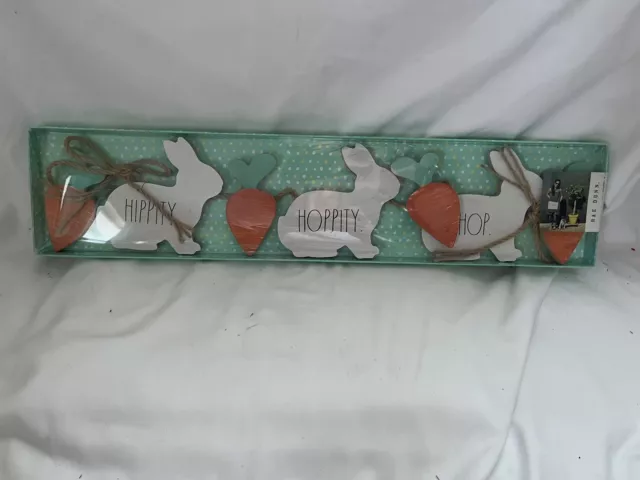 Rae Dunn Easter Bunny HIPPITY. HOPPITY. HOP. Rabbit Silhouettes Tabletop Sign!