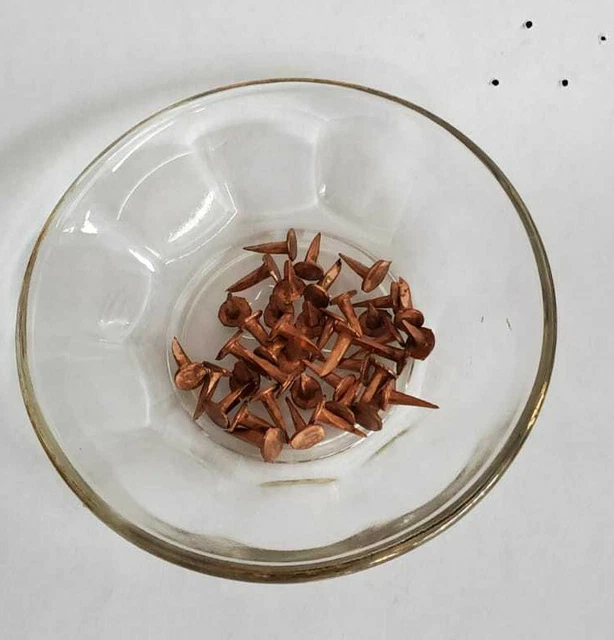 3/4" Flat Head Cut Tacks VINTAGE SOLID COPPER TACKS Sharp 100 Nail 3