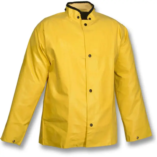 Tingley J12207 Yellow Magnaprene Flame Resistant Rain Jacket Hood Snaps Size 2XL