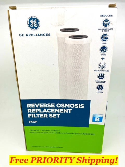 Juego de filtros de ósmosis inversa GE FX12P reemplazo original OEM para GXRM10RBL