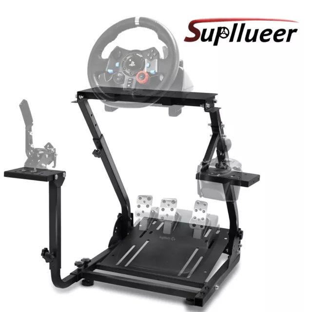 Supllueer Racing Wheel Stand Frame Foldable Fit for Logitech G920 G29 G923 T80