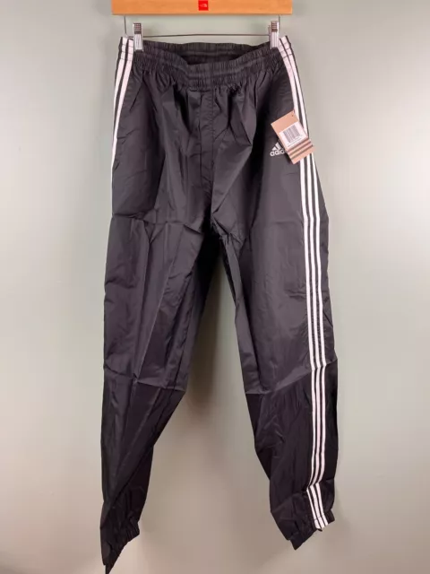 NWT Adidas Track Pants Men's Size XL Black 3 Stripe Elastic Waist Pull-On Pants