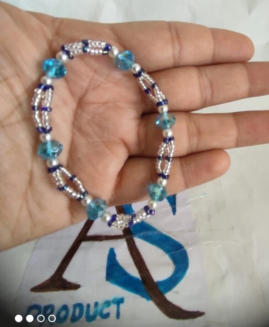 Stretch Bracelet Glass Pearl and Small Bead Beautiful Handmade High Quality New
