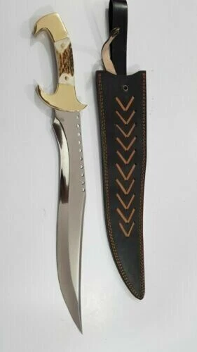 Couteau De Machette De Chasse En Acier À Outils D2 Fabriqué À La Main Avec...