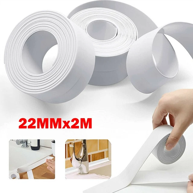 Tira de sellado de baño para el hogar tira de sellado de PVC impermeable 2M*22 mm techo de amortiguación