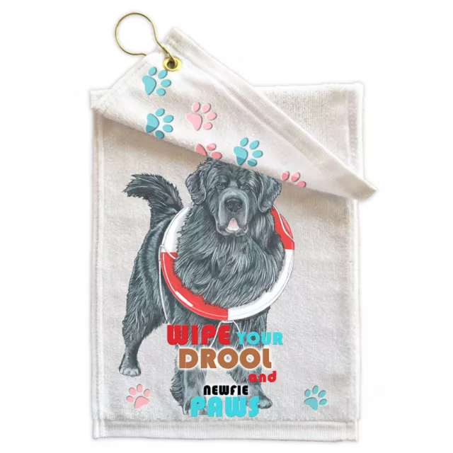 NEW Newfoundland Newfie Dog  Wipe Towel with hook and grommet