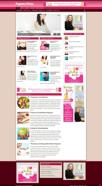 Fitness IN Gravidanza Sito Web Con Affiliates + & Nuovo Dominio + Ssl
