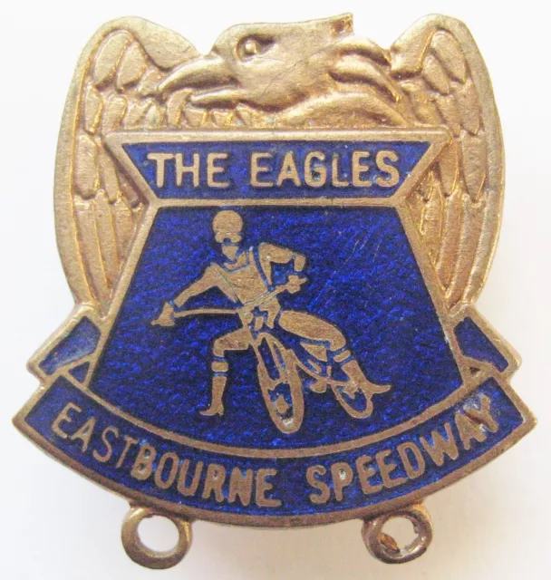 EASTBOURNE EAGLES - Superb Vintage 1973 Enamel Speedway Pin Badge By Reeves