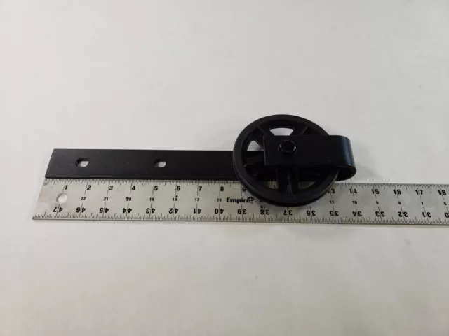 Lot of 2 Sliding Barn Door Track Hardware Roller Black Spoke Wheel Hanger Kit 3